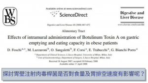 縮胃減重、胃內肉毒、內視鏡減重、麗波永康國際診所胃肉毒