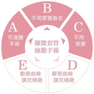 李咏馨醫師專精顯微套管抽脂術，具有可清醒手術、不須穿塑身衣是、不須術後按摩的特色